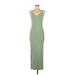 Freshman 1996 Casual Dress - Slip dress: Green Solid Dresses - Women's Size Medium