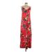 Old Navy Casual Dress - Maxi: Red Tropical Dresses - Women's Size Large Tall