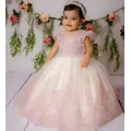 Robe en dentelle rose pour filles tenue mignonne en Tulle pour bébés et tout-petits vêtements pour