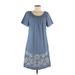 Talbots Casual Dress: Blue Dresses - Women's Size 8