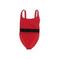 ASOS One Piece Swimsuit: Red Chevron Swimwear - Women's Size 8