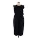 Gap Casual Dress - Party Ruffles Short sleeves: Black Solid Dresses - Women's Size 2X-Large