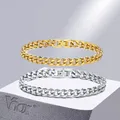 Vnox-Bracelets à maillons cubains pour hommes et femmes bracelet à maillons en acier inoxydable