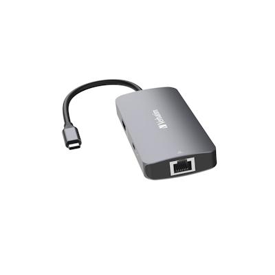 Verbatim USB-C Pro Multiport-Hub CMH-05, 5 Port, 2x USB 3.2-A, USB 3.2-C HDMI 4K, RJ45, USB 3.1-C Kabel Grau