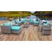 Florence 17 Piece Outdoor Wicker Patio Furniture Set 17a in Aruba - TK Classics Florence-17A-Aruba