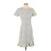 Ann Taylor Casual Dress - Sheath: Gray Jacquard Dresses - Women's Size 4