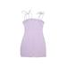Beginning Boutique Casual Dress - Mini Crew Neck Sleeveless: Purple Grid Dresses - Women's Size 6