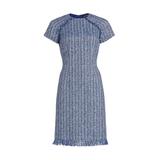 Cotton-blend Tweed Cocktail Dress - Blue - Teri Jon Dresses