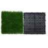Kunstrasenfliesen-Set für ineinandergreifende Rasenflächen, 18 Stück – 30,5 x 30,5 cm, Kunstrasen,