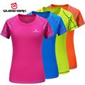 Queshark Donna Quick Dry Manica corta Sport Running T Shirt Traspirante Slim Tops Yoga T-shirt Tees Fitness Gym Workout Shirt