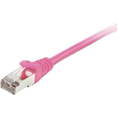 605584 RJ45 Netzwerkkabel, Patchkabel cat 6 s/ftp 5.00 m Pink vergoldete Steckkontakte 1 St. - Equip