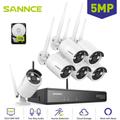 Sannce - Kit di videosorveglianza 5MP WiFi 6Telecamere Citofono Bidirezionale Monitoraggio Remoto