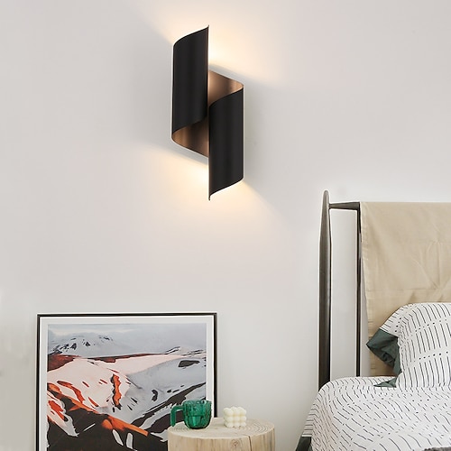 Moderne goldene Wandleuchte, minimalistische Dekor-Waschtisch-Wandleuchten aus der Mitte des Jahrhunderts, Wandleuchte im kreativen Spiraldesign, industrielle Wandbeleuchtung für Schlafzimmer, Image