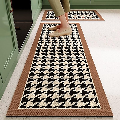 Küchenbodenmatten Gitter rutschfeste wasser- und ölbeständige Matten schmutzabweisende High-End-Kieselalgenschlamm-Pads Image