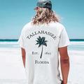 Palm Tree Men's Graphic 100% coton T-shirt Chemise décontractée à manches courtes T-shirt confortable Street Summer Fashion Designer Vêtements