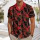 Architecture Noix de coco Mode Hawaïen Design Homme Chemise hawaïenne Chemise Camp Chemise graphique Extérieur Plein Air Casual Eté Printemps Collier cubain Manche Courte Rouge Olive Marron S M L