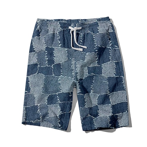 Per uomo Jeans Cuciture a blocchi di colore Costumi da bagno Pantaloncini da mare Pantaloncini da Surf Misura del girovita medio Hawaiano Casual Ferie Spiaggia Coulisse con fodera in rete Elastico in