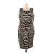 Calvin Klein Cocktail Dress - Sheath: Black Baroque Print Dresses - Women's Size 18