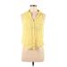 Maeve by Anthropologie Sleeveless Button Down Shirt: Yellow Tops - Women's Size 6