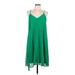 Victoria's Secret Casual Dress - Midi: Green Solid Dresses - Women's Size Large