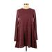 BCBGeneration Casual Dress - Sweater Dress: Burgundy Marled Dresses - Women's Size Medium