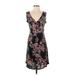 24/7 Maurices Casual Dress - A-Line: Black Baroque Print Dresses - Women's Size Small