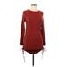 BB Dakota Casual Dress - Sweater Dress: Burgundy Dresses - New - Women's Size Large