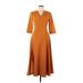 Polkadot usa Casual Dress - Wrap: Orange Polka Dots Dresses - Women's Size Medium