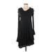 Kensie Casual Dress - Sweater Dress: Black Marled Dresses - Women's Size Small