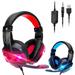 Gaming Headset for PC PS4 Xbox One 3.5mm Over-Ear Headphones with Noise Canceling Microphone Stereo Bass Surround Memory Earmuffs Wired Headset for PC Laptop Desktop Nintendo Switch Console