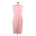 Black Label by Evan Picone Casual Dress - Shift: Pink Solid Dresses - New - Women's Size 12