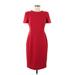 Calvin Klein Cocktail Dress - Midi: Red Solid Dresses - Women's Size 8