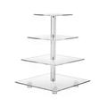 Qtmnekly 4 Tier Acrylic Cupcake Stand Square Cupcake Display Stand for Birthday Baby Shower Tea Party and Wedding Decor