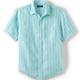Short Sleeve Linen Shirt, Men, size: 34-36, regular, Blue, Linen, by Lands' End