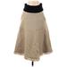 Tory Burch Wool Skirt: Tan Chevron/Herringbone Bottoms - Women's Size 2