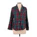 Victoria's Secret Long Sleeve Button Down Shirt: Red Plaid Tops - Women's Size Medium