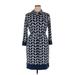 Donna Morgan Casual Dress - Shirtdress: Blue Chevron/Herringbone Dresses - Women's Size 14