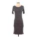 Lularoe Casual Dress - Sheath: Burgundy Stripes Dresses - Women's Size Small