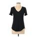 Lululemon Athletica Active T-Shirt: Black Stripes Activewear - Women's Size 10