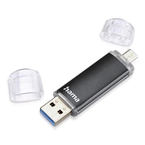 HAMA USB-Stick ""Laeta Twin, USB 3.0"", schwarz, 256 GB, USB-Sticks