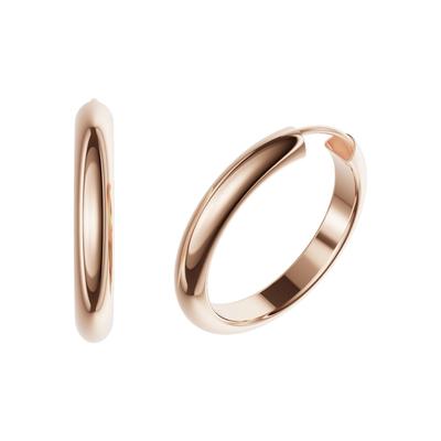 Paar Creolen FIRETTI "Schmuck Geschenk Silber 925 Ohrringe 3,9 mm breit" Gr. 25, rosa (roségoldfarben), Ohrringe, Damen, 25, Silber 925 (Sterlingsilber), Made in Germany Image