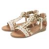 Sandale LASCANA "Sommerschuh", Damen, Gr. 42, beige, Obermaterial: 50% Lederimitat, 50% Textilmaterial. Futter: 100% Lederimitat. Decksohle: 100% Lederimitat. Laufsohle: 100% Synthetik, mehrfarbig, bedruckt, casual, Schuhe, Sandalette, Sommerschuh...