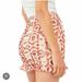Free People Skirts | Free People Romi Ruched Mesh Skirt Nwt Size Xs | Color: Red/White | Size: Xs