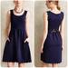 Anthropologie Dresses | Anthropologie Maeve Caye Sleeveless Scalloped Dress Navy Blue Womens Size Medium | Color: Blue | Size: M