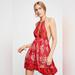 Free People Dresses | Free People Red Backless Halter Dress With Pockets | Color: Orange/Red | Size: S