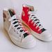 Converse Shoes | Converse Chuck 70 Hi Split Logo Play Red White High Top Sneakers M 9.5 / W 11.5 | Color: Red/White | Size: 9.5