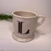 Anthropologie Dining | Anthropologie White Coffee Mug Monogrammed L In Black One Size | Color: Black/White | Size: Os