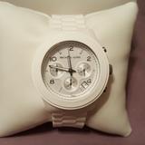 Michael Kors Accessories | 12:04 - Michael Kors Ladies Chronograph Women's Watch | Color: Silver/White | Size: Os