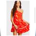 Free People Dresses | Free People All Mine One Shoulder Mini Dress Sz M Cherry | Color: Red | Size: M