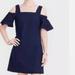 J. Crew Dresses | J Crew Dress Navy Blue Cold Shoulder Basket Weave | Color: Blue | Size: S